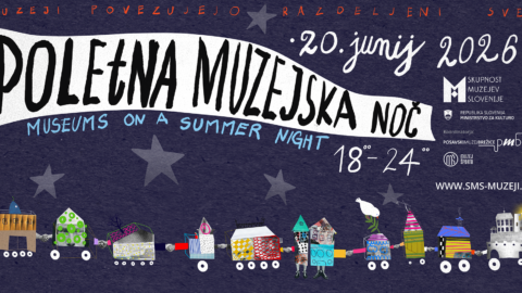 Napis, modra podlaga, zvezdice